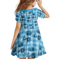 Blue Palaka Hawaii Family Matching Long Sleeve Bodycon Dress and Hawaiian Shirt Hawaiian Lehua Blossoms LT05 - Polynesian Pride