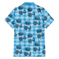 Blue Palaka Hawaii Hawaiian Shirt Hawaiian Lehua Blossoms