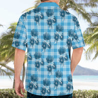 Blue Palaka Hawaii Hawaiian Shirt Hawaiian Lehua Blossoms