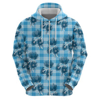 Blue Palaka Hawaii Hoodie Hawaiian Lehua Blossoms LT05 - Polynesian Pride