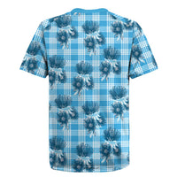 Blue Palaka Hawaii Rugby Jersey Hawaiian Lehua Blossoms LT05 - Polynesian Pride