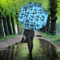 Blue Palaka Hawaii Umbrella Hawaiian Lehua Blossoms