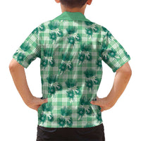 Green Palaka Hawaii Hawaiian Shirt Hawaiian Lehua Blossoms