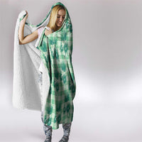 Green Palaka Hawaii Hooded Blanket Hawaiian Lehua Blossoms LT05 - Polynesian Pride