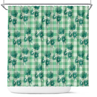 Green Palaka Hawaii Shower Curtain Hawaiian Lehua Blossoms LT05 Green - Polynesian Pride