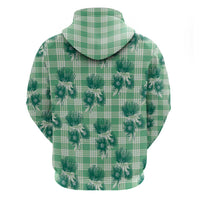 Green Palaka Hawaii Zip Hoodie Hawaiian Lehua Blossoms LT05 - Polynesian Pride