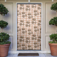 Brown Palaka Hawaii Door Cover Hawaiian Lehua Blossoms