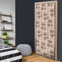 Brown Palaka Hawaii Door Cover Hawaiian Lehua Blossoms