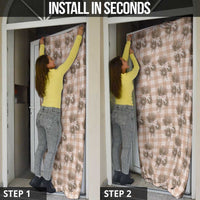 Brown Palaka Hawaii Door Cover Hawaiian Lehua Blossoms