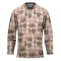 Brown Palaka Hawaii Hockey Jersey Hawaiian Lehua Blossoms