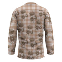 Brown Palaka Hawaii Hockey Jersey Hawaiian Lehua Blossoms