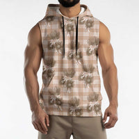 Brown Palaka Hawaii Sleeveless Hoodie Hawaiian Lehua Blossoms LT05 - Polynesian Pride