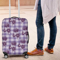 Purple Palaka Hawaii Luggage Cover Hawaiian Lehua Blossoms