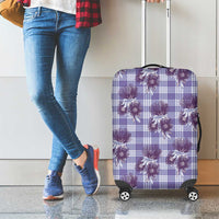 Purple Palaka Hawaii Luggage Cover Hawaiian Lehua Blossoms