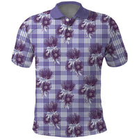 Purple Palaka Hawaii Polo Shirt Hawaiian Lehua Blossoms