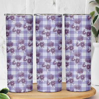 Purple Palaka Hawaii Skinny Tumbler Hawaiian Lehua Blossoms