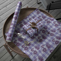 Purple Palaka Hawaii Wrapping Paper Hawaiian Lehua Blossoms