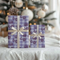 Purple Palaka Hawaii Wrapping Paper Hawaiian Lehua Blossoms