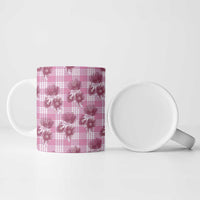 Pink Palaka Hawaii Ceramic Mug Hawaiian Lehua Blossoms