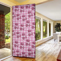 Pink Palaka Hawaii Door Cover Hawaiian Lehua Blossoms