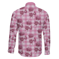 Pink Palaka Hawaii Family Matching Short Sleeve Bodycon Dress and Hawaiian Shirt Hawaiian Lehua Blossoms