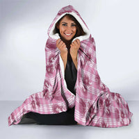 Pink Palaka Hawaii Hooded Blanket Hawaiian Lehua Blossoms