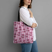Pink Palaka Hawaii Tote Bag Hawaiian Lehua Blossoms