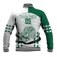 Custom Hawaii Football Baseball Jacket Rainbow Warriors Kakau Pattern LT05 - Polynesian Pride