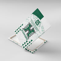 Custom Hawaii Football Canvas Wall Art Rainbow Warriors Kakau Pattern LT05 - Polynesian Pride