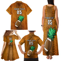 Custom Hawaii Honolulu Football Bowl Family Matching Tank Maxi Dress and Hawaiian Shirt Simple Style LT05 - Polynesian Pride