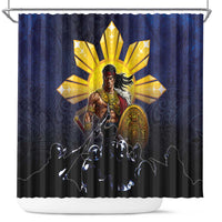 Philippines The First Hero Shower Curtain Lapu Lapu Know Your Roots LT05 Navy - Polynesian Pride