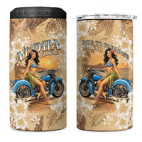 Aloha Hawaii Biker 4 in 1 Can Cooler Tumbler Ride To Paradise