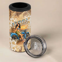 Aloha Hawaii Biker 4 in 1 Can Cooler Tumbler Ride To Paradise