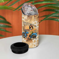 Aloha Hawaii Biker 4 in 1 Can Cooler Tumbler Ride To Paradise