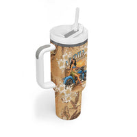 Aloha Hawaii Biker Tumbler With Handle Ride To Paradise