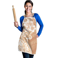 Polynesian Women's Day Apron Brown Hibiscus Flowers With Polynesian Pattern