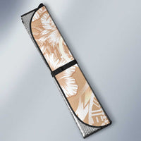 Polynesian Women's Day Auto Sun Shade Brown Hibiscus Flowers With Polynesian Pattern