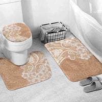 Polynesian Women's Day Bathroom Set Brown Hibiscus Flowers With Polynesian Pattern