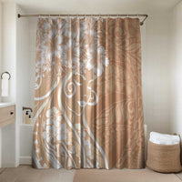 Polynesian Women's Day Bathroom Set Brown Hibiscus Flowers With Polynesian Pattern