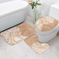 Polynesian Women's Day Bathroom Set Brown Hibiscus Flowers With Polynesian Pattern