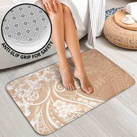 Polynesian Women's Day Bathroom Set Brown Hibiscus Flowers With Polynesian Pattern