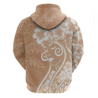 Polynesian Women's Day Hoodie Brown Hibiscus Flowers With Polynesian Pattern LT05 - Polynesian Pride
