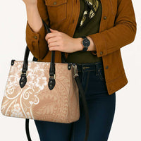 Polynesian Women's Day Leather Bag Brown Hibiscus Flowers With Polynesian Pattern