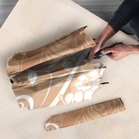 Polynesian Women's Day Umbrella Brown Hibiscus Flowers With Polynesian Pattern