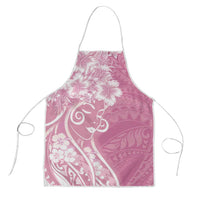 Polynesian Women's Day Apron Pink Hibiscus Flowers With Polynesian Pattern