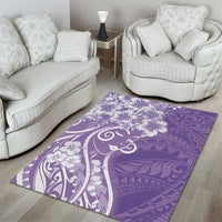 Polynesian Women's Day Area Rug Purple Hibiscus Flowers With Polynesian Pattern LT05 - Polynesian Pride
