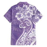 Polynesian Women's Day Family Matching Long Sleeve Bodycon Dress and Hawaiian Shirt Purple Hibiscus Flowers With Polynesian Pattern LT05 - Polynesian Pride