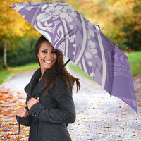 Polynesian Women's Day Umbrella Purple Hibiscus Flowers With Polynesian Pattern