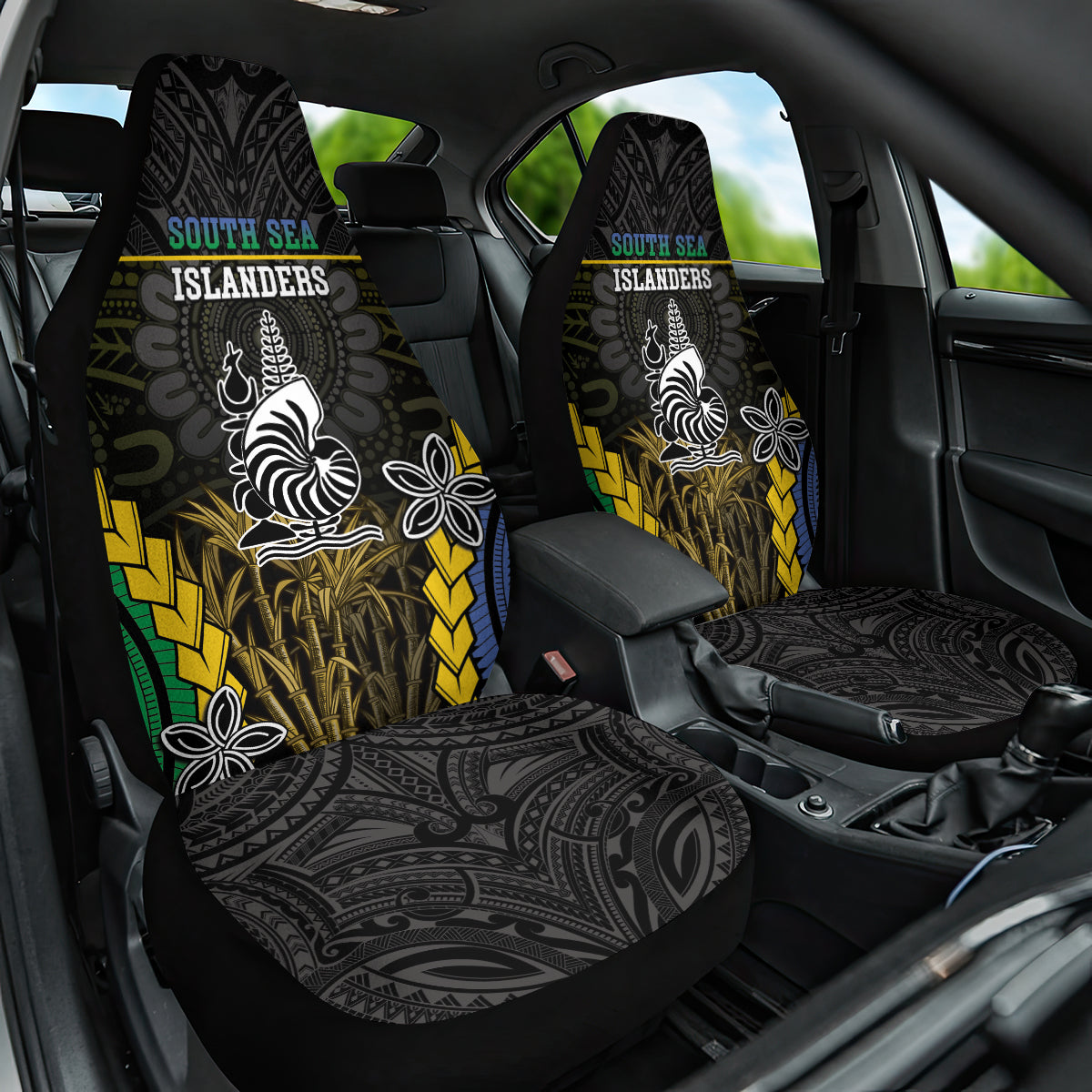 South Sea Islanders And New Caledonia Car Seat Cover Kanakas Polynesian Pattern