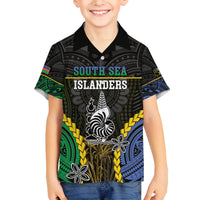 Personalised South Sea Islanders And New Caledonia Family Matching Off Shoulder Maxi Dress and Hawaiian Shirt Kanakas Polynesian Pattern